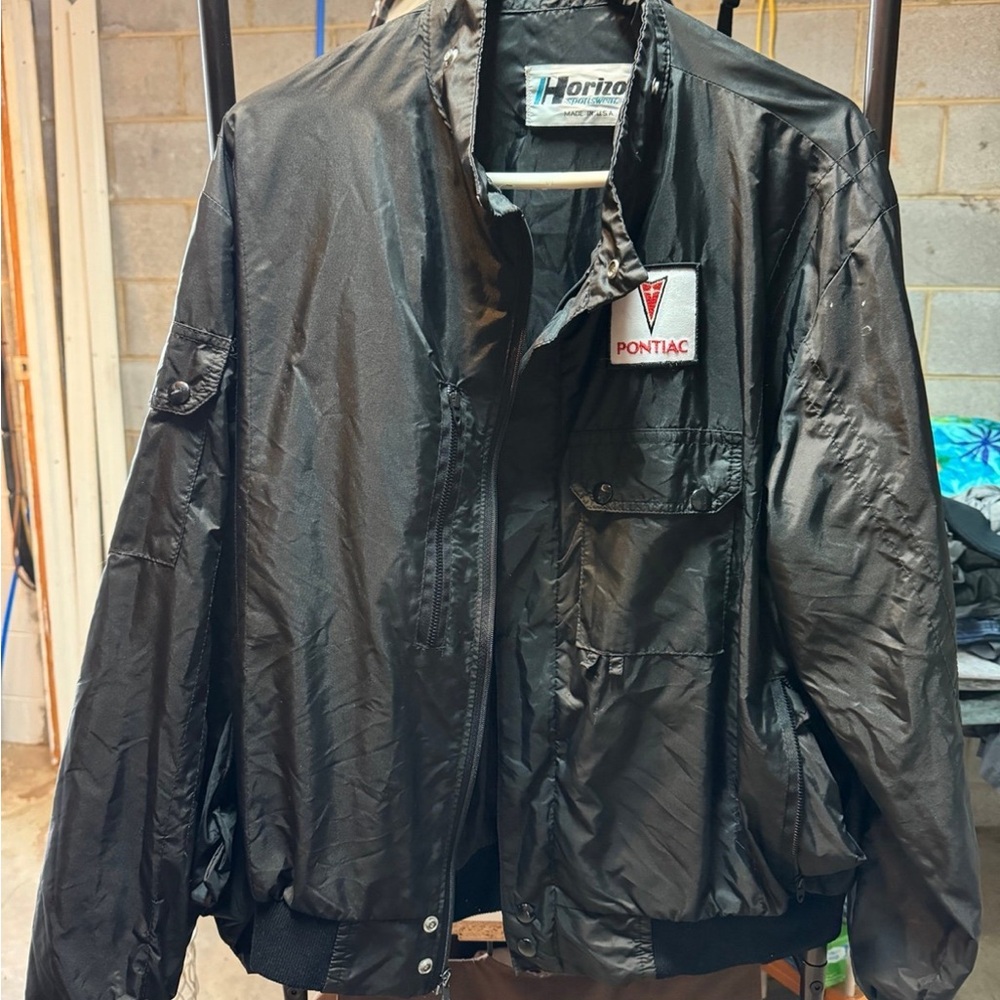 Pontiac Black Windbreaker Jacket for Men